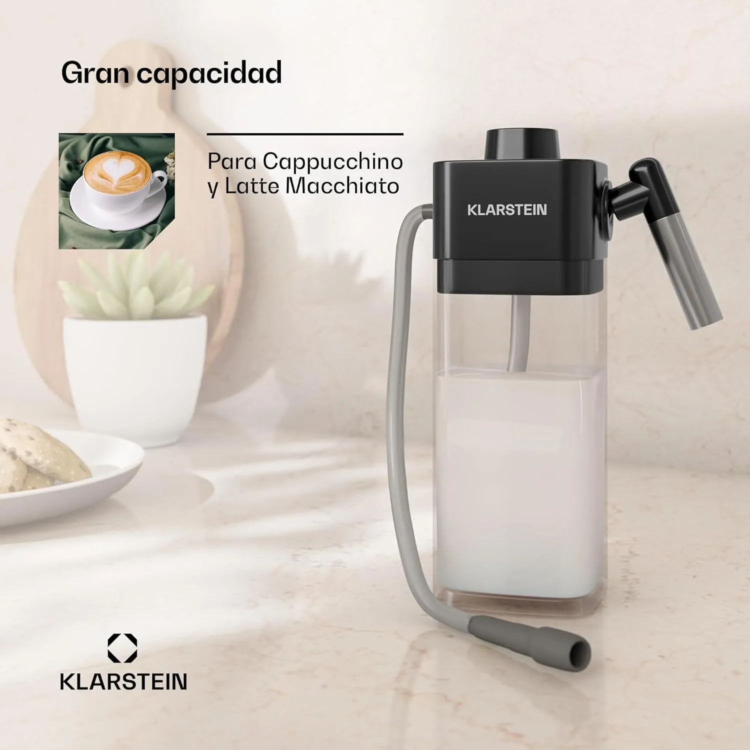 Klarstein SteelPresso Touch Slim Cafetera exprés – 20 Bares, 1350W, Depósito 1,2L, Boquilla de Vapor, Pantalla Táctil, Acero Ino
